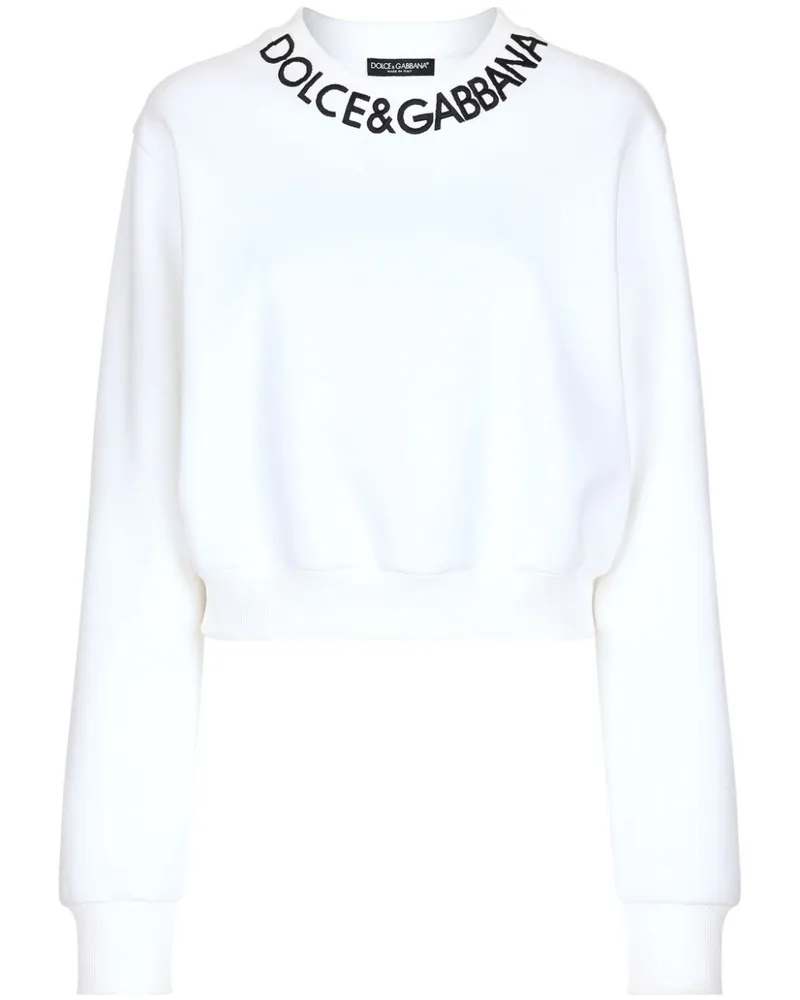 Dolce & Gabbana Sweatshirt mit Logo-Stickerei - Weiß Weiß