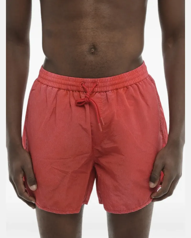 Diesel drawstring-waist logo-patch swim trunks - Rot Rot