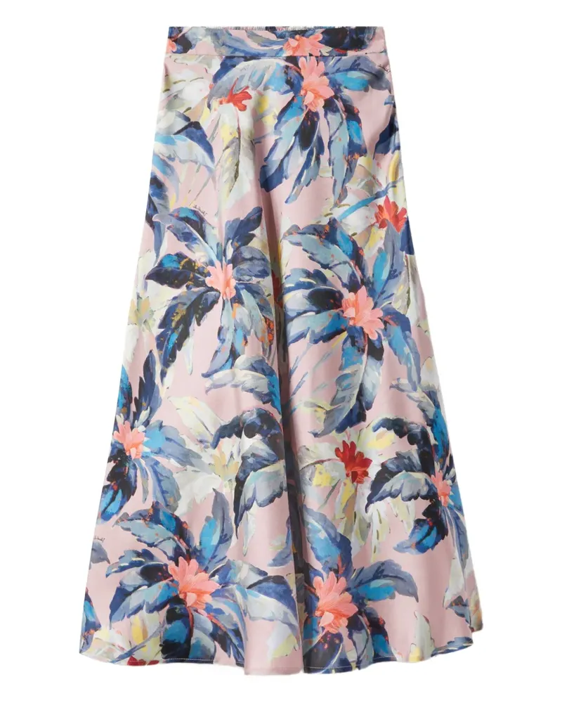 La DoubleJ Lungomare Midirock mit Blumen-Print - Rosa Rosa