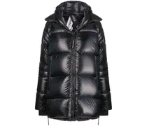 Gefütterte Jacke mit Logo-Patch - Schwarz