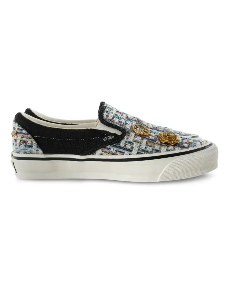 Vans Slip-on tweed charm-embellished sneakers - Weiß Weiß
