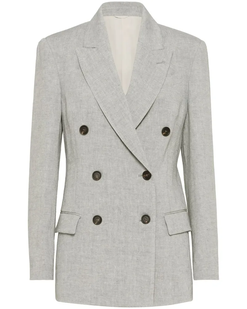 Brunello Cucinelli Sakko aus Canvas - Grau Grau