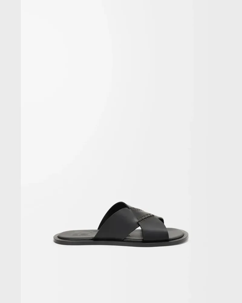 Loewe criss-cross leather sandals - Schwarz Schwarz
