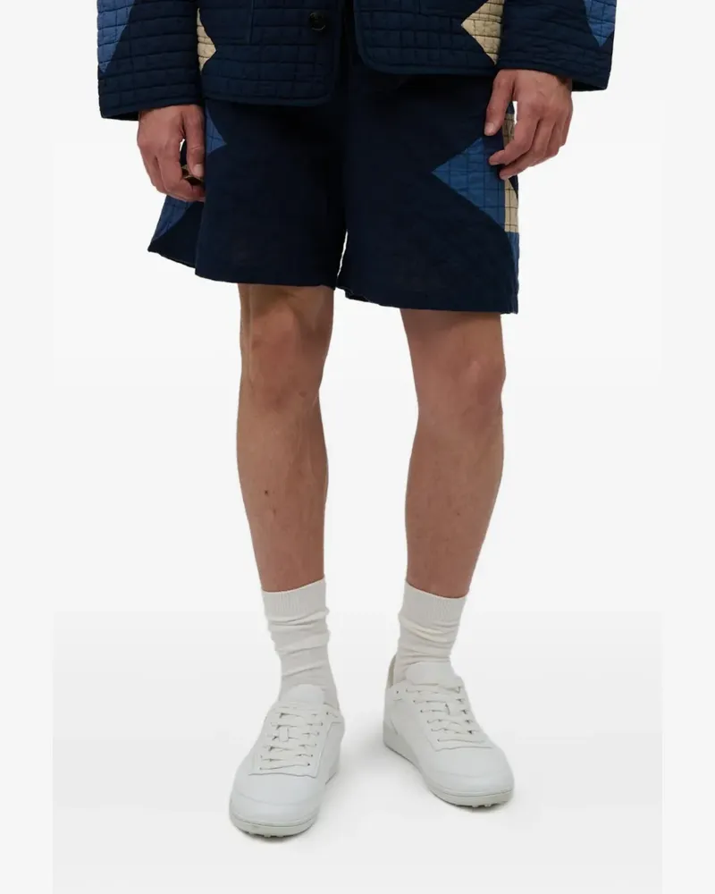 A.P.C. Gesteppte Shorts mit geometrischem Muster - Blau Blau