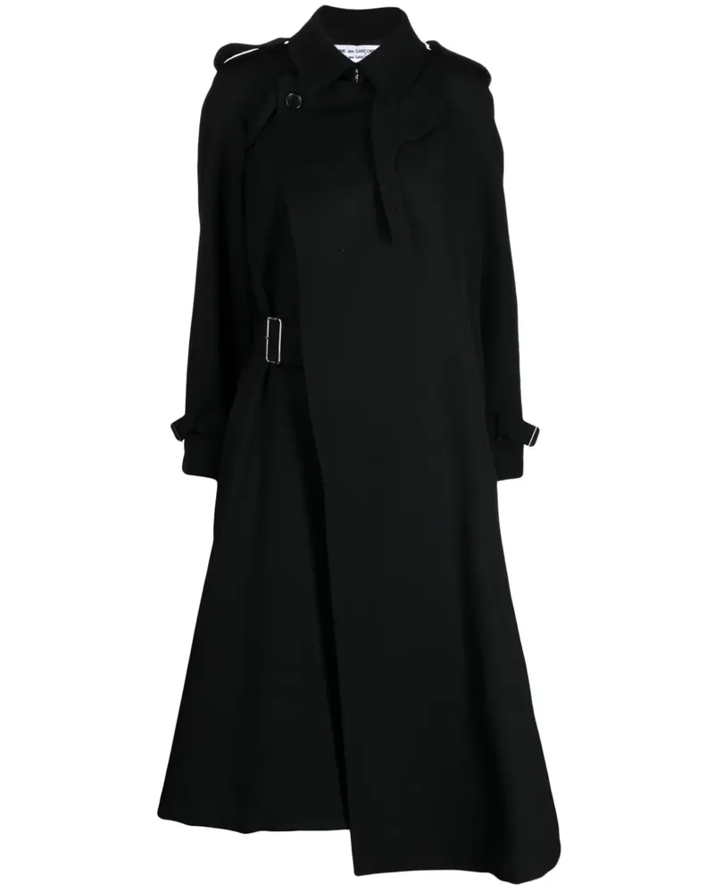 Comme des Garçons Mantel mit fallendem Revers - Schwarz Schwarz