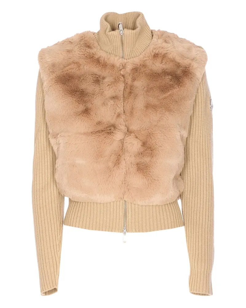 Moose Knuckles Gerippte Jacke aus Faux Fur - Nude Nude
