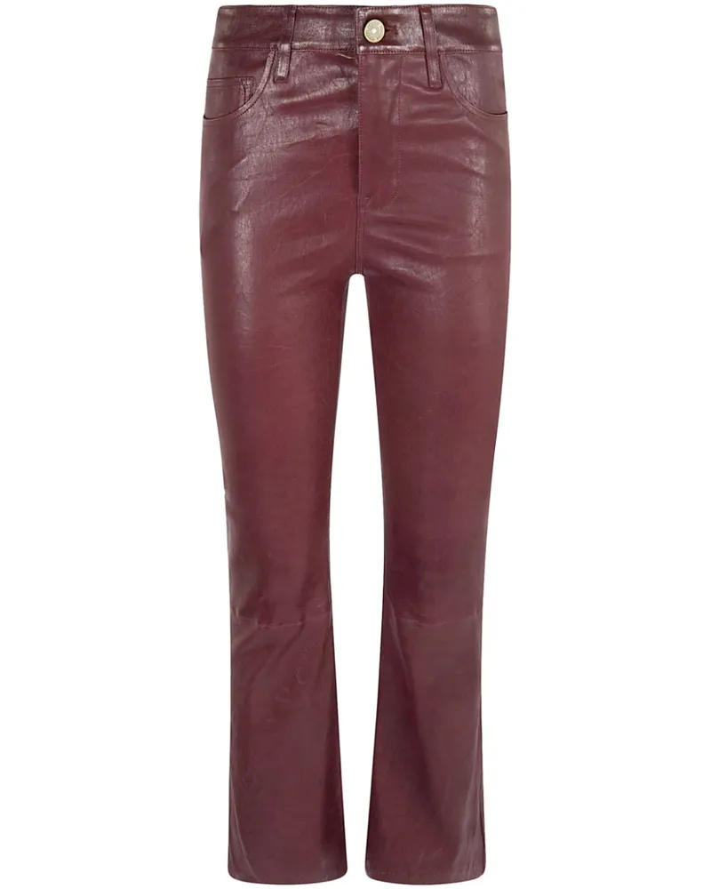Frame Denim Cropped-Hose aus Leder - Rot Rot