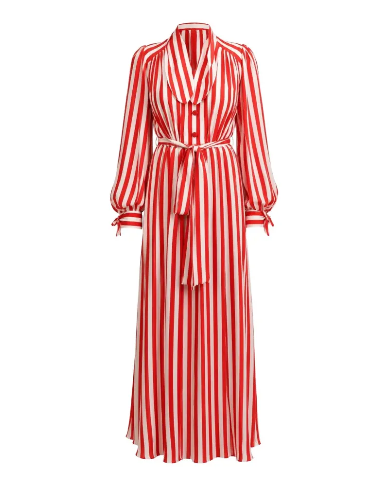 Dolce & Gabbana Gestreiftes Maxikleid mit Schluppe - Rot Rot