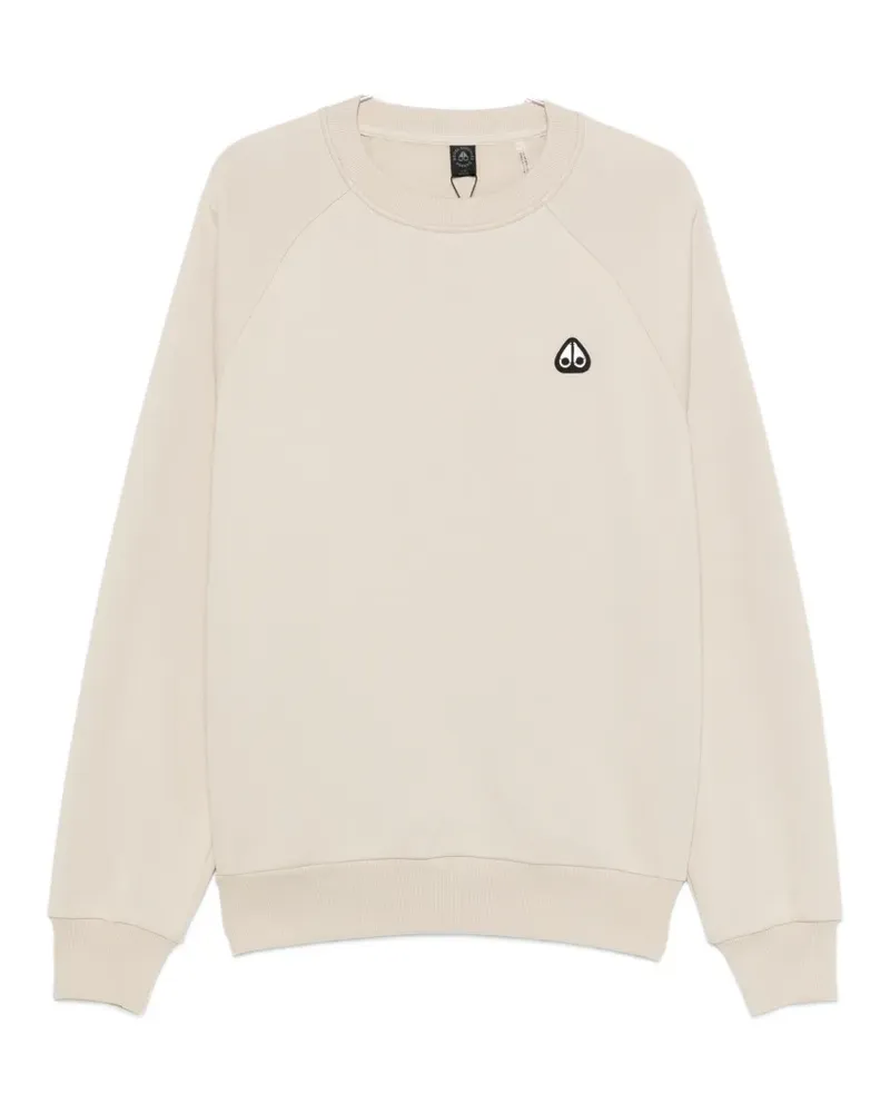 Moose Knuckles Yul logo-patch raglan-sleeve sweatshirt - Nude Nude