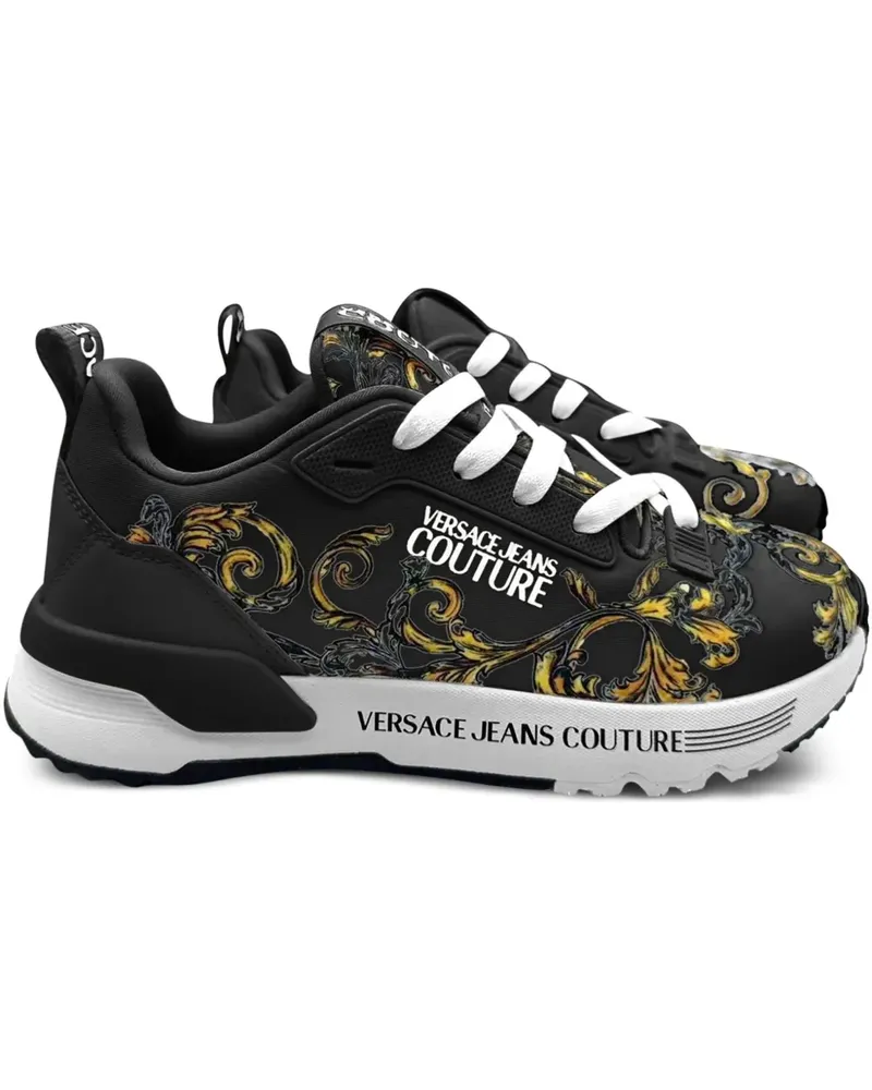 Versace Jeans Sneakers mit Barocco-Print - Schwarz Schwarz