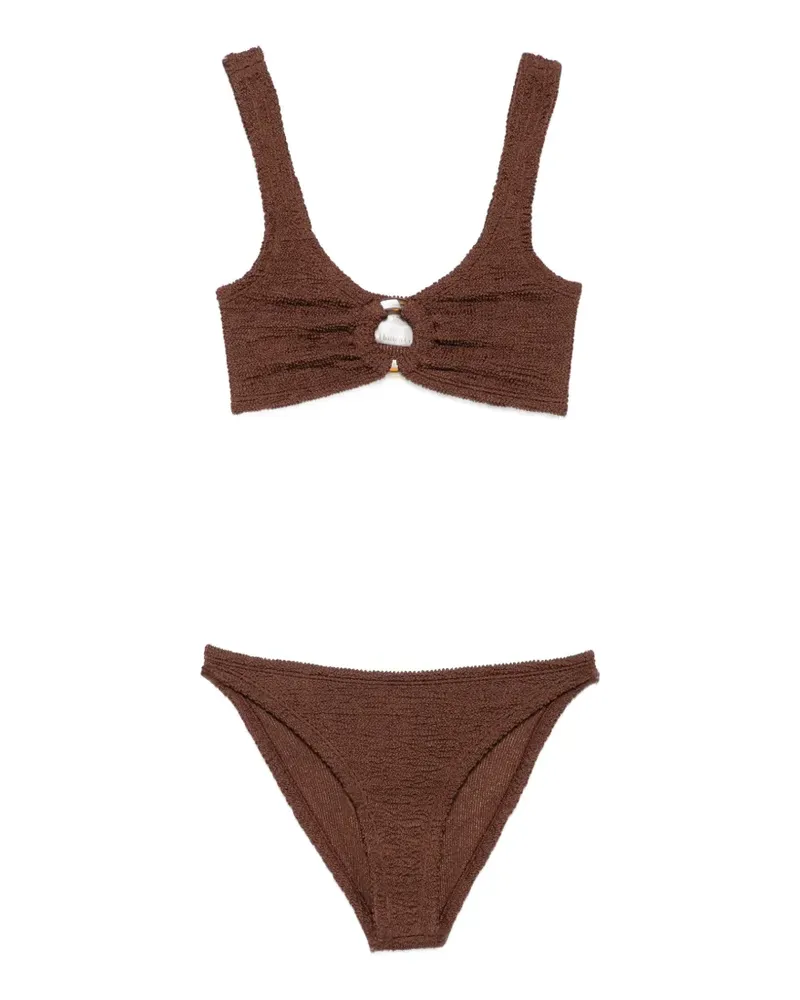 Hunza G Julia Bikini im Metallic-Look - Braun Braun