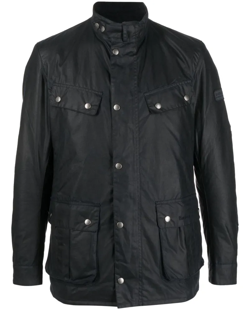 Barbour Dude Waxed Military-Jacke - Blau Blau
