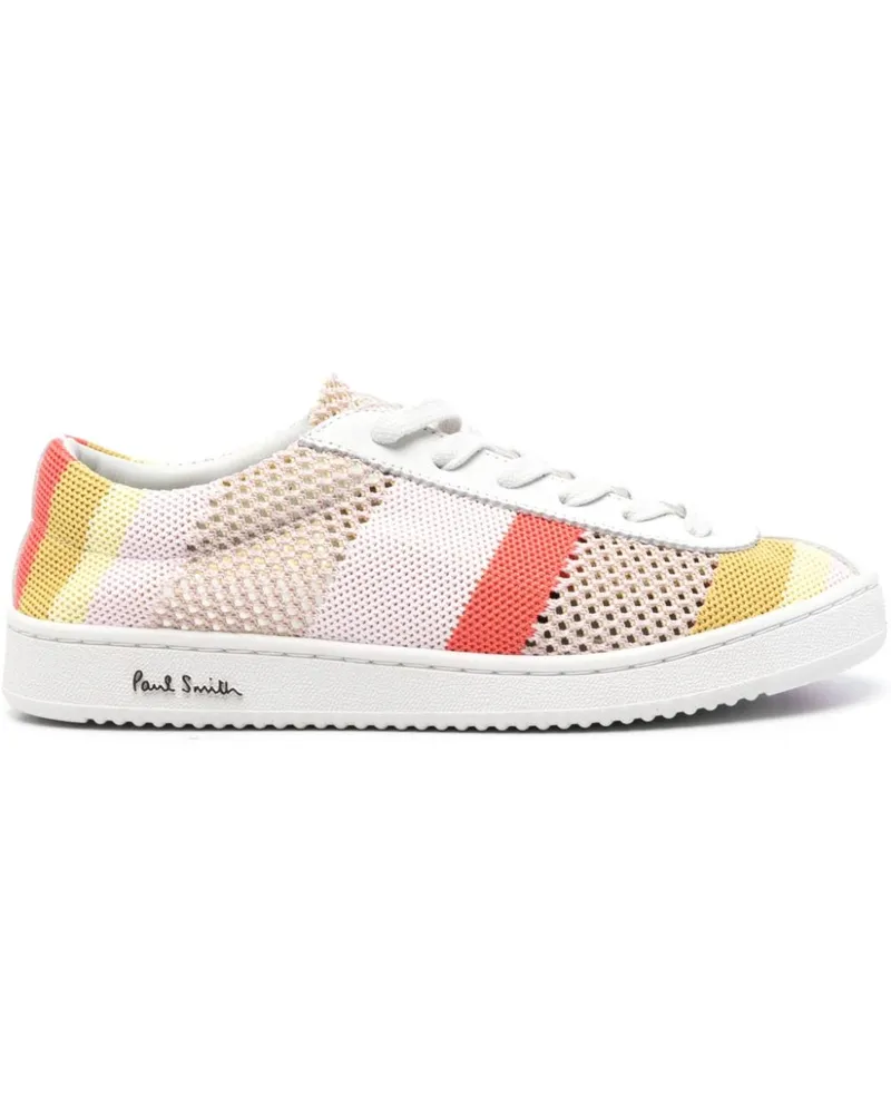 Paul Smith Gestreifte Sneakers mit Perforierung Rosa