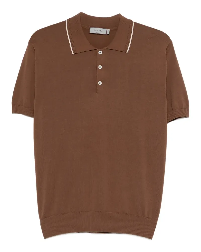 Canali piped polo shirt - Braun Braun