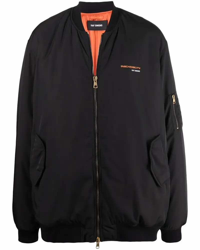 Raf Simons Gefütterte Synchronicity Oversized-Jacke - Schwarz Schwarz