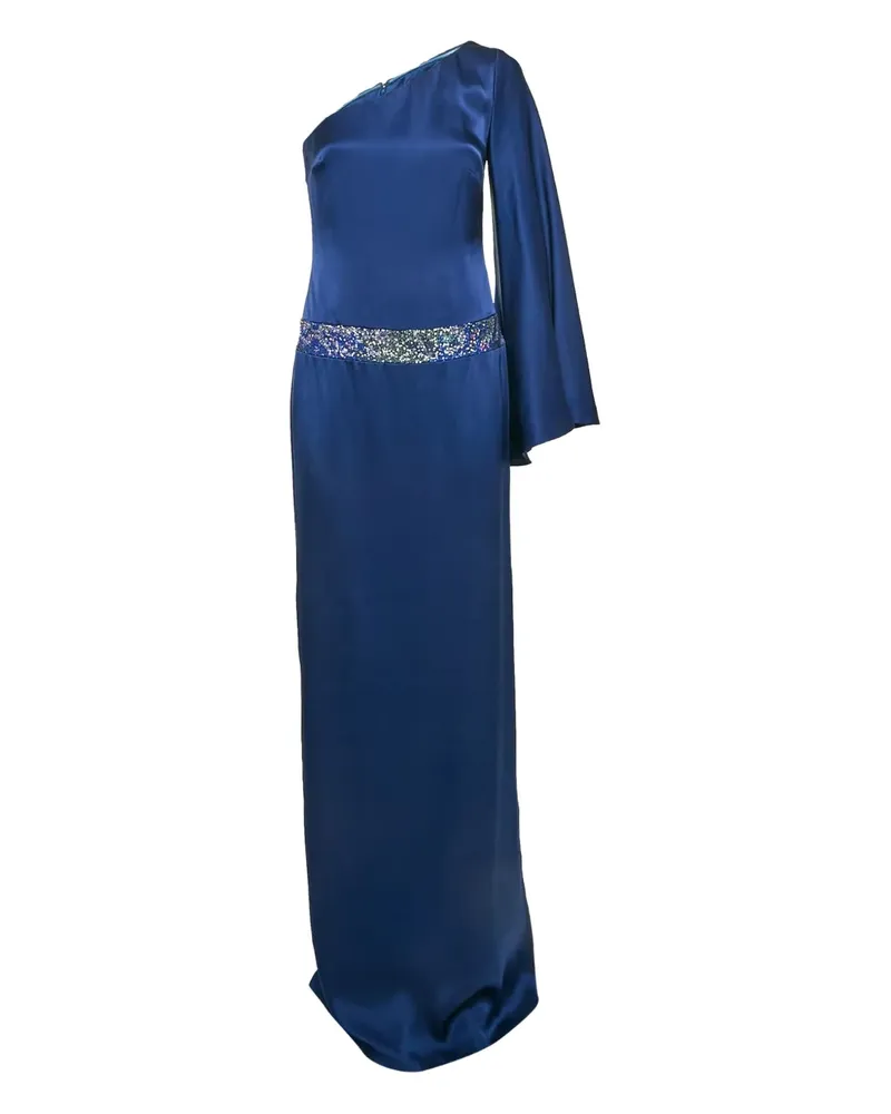 Nicole Miller Asymmetrisches Maxikleid - Blau Blau