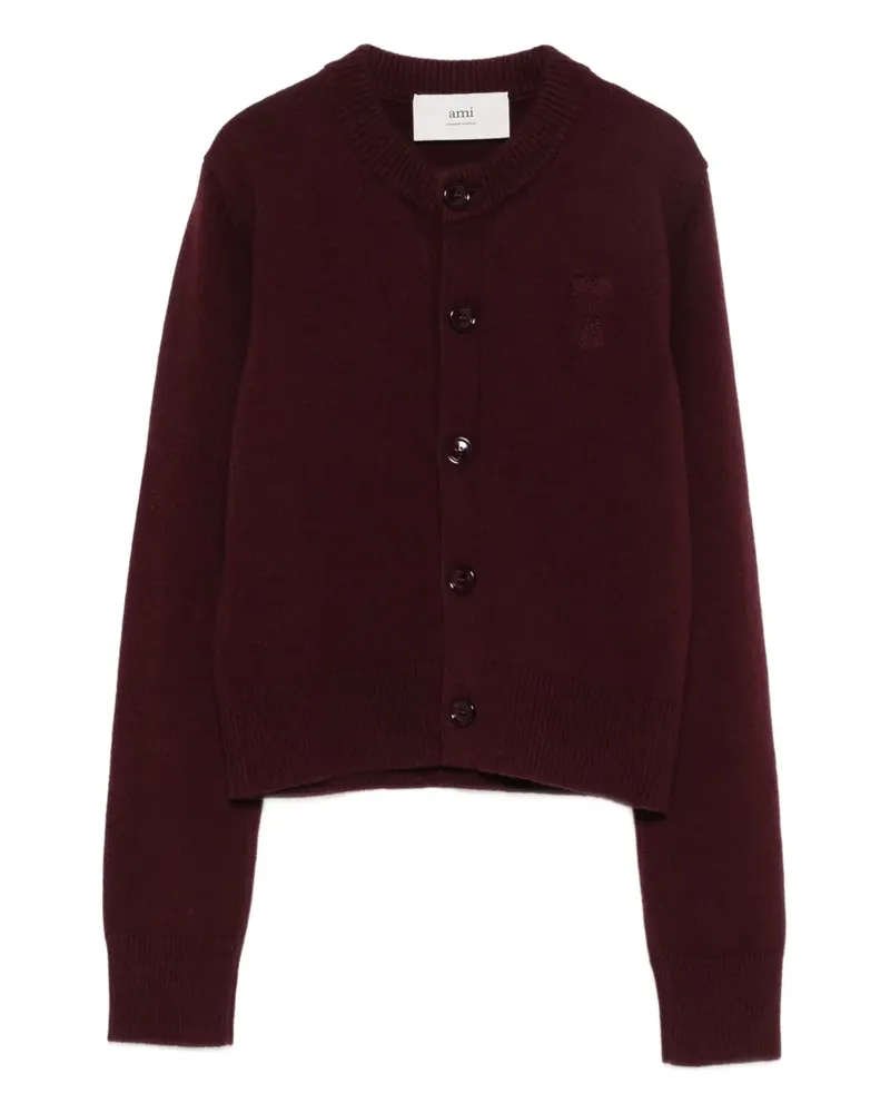 AMI Paris embroidered button cardigan - Rot Rot