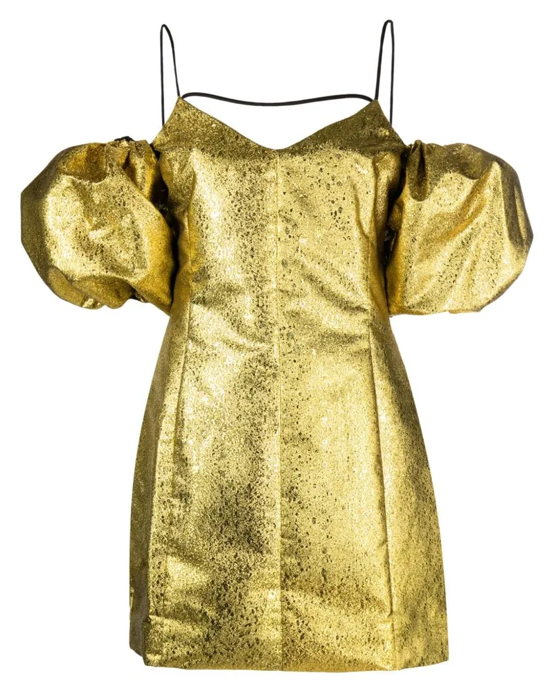 Stine Goya Brera Minikleid mit Puffärmeln - Gold Gold