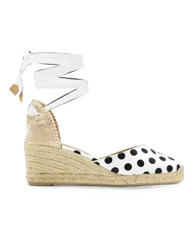 Castañer Carina polka-dot wedge espadrilles - Weiß Weiß