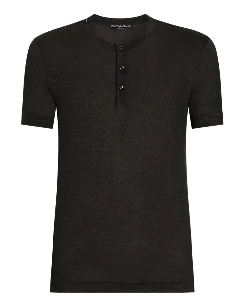 Dolce & Gabbana Serafino T-Shirt aus Seide - Grau Grau