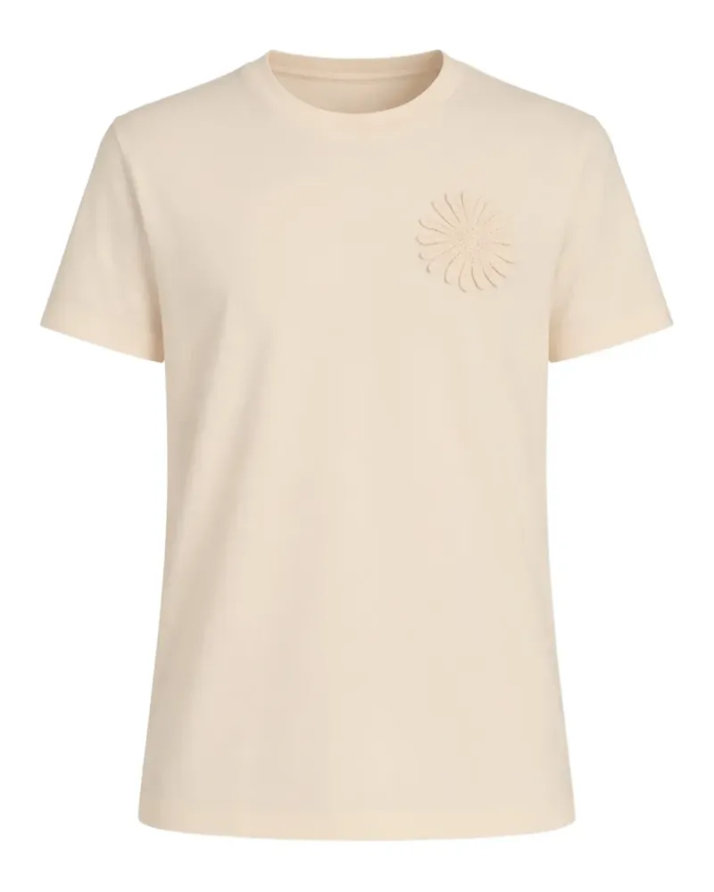 Sandro T-Shirt mit Blumen-Patch - Nude Nude