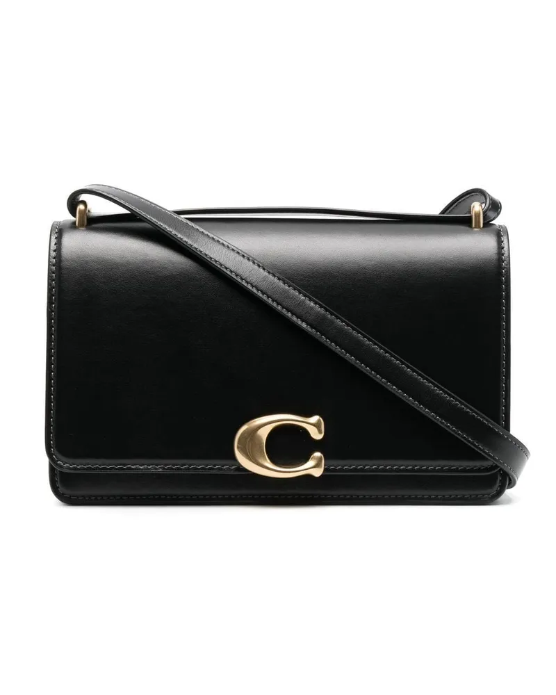 Coach Schultertasche mit Logo-Schild - Schwarz Schwarz