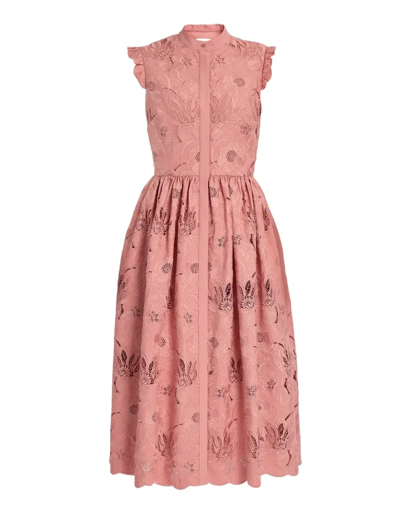 Erdem Ärmelloses Midikleid mit Blumenprint - Rosa Rosa