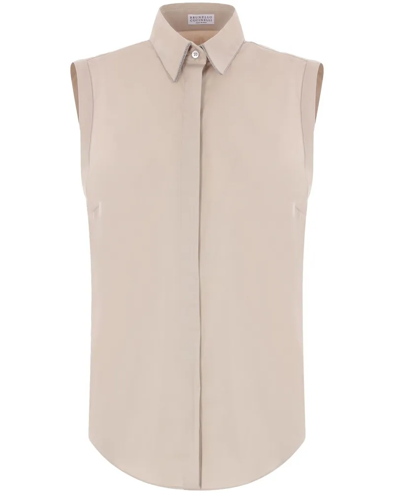 Brunello Cucinelli Hemd aus Popeline - Nude Nude