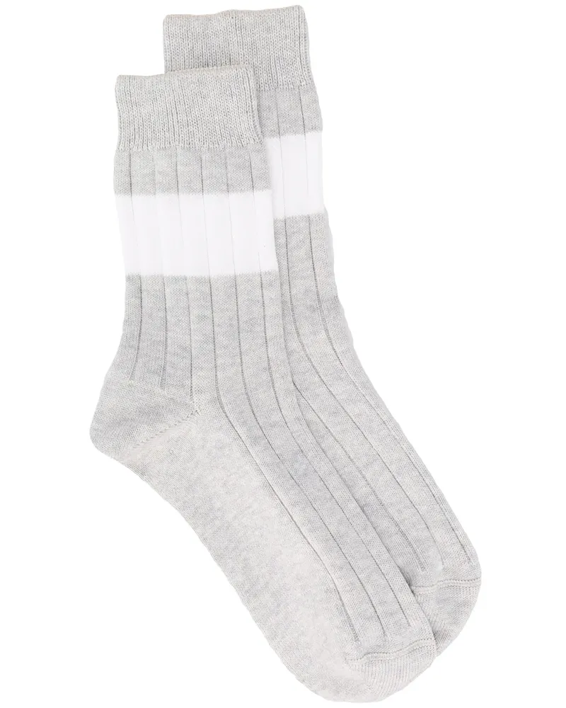 Brunello Cucinelli Socken mit Kontrasteinsatz - Grau Grau