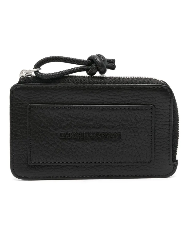 Emporio Armani Portemonnaie mit Logo-Schild - Schwarz Schwarz