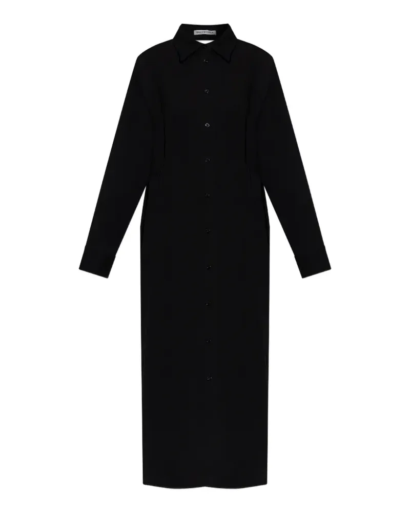 Balenciaga Rückenfreies Midihemdkleid - Schwarz Schwarz