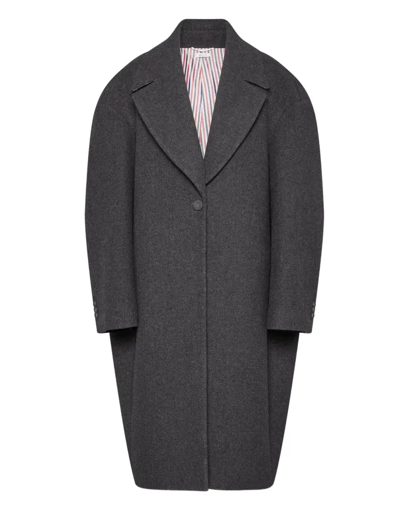 Thom Browne Melton Kokon-Mantel - Grau Grau