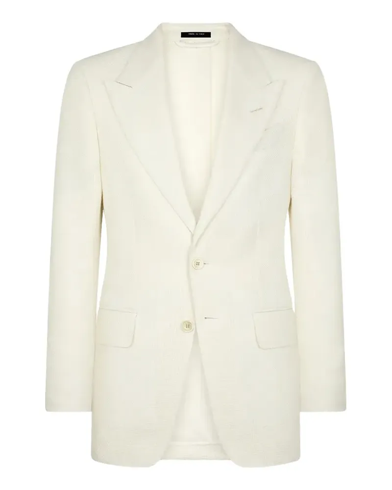 Tom Ford peak-lapel textured jacket - Weiß Weiß