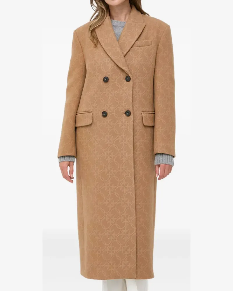 Pinko Doppelreihiger Mantel mit Muster - Braun Braun