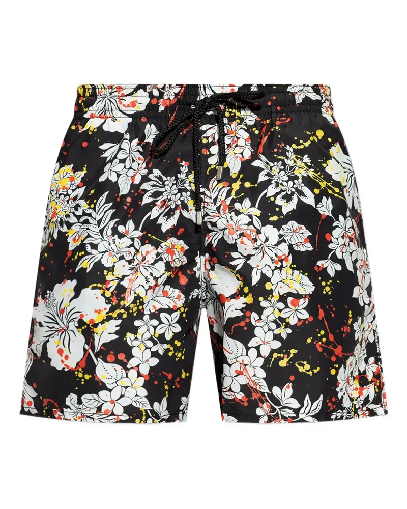 Palm Angels x Vilebrequin Badeshorts mit Blumen-Print - Schwarz Schwarz