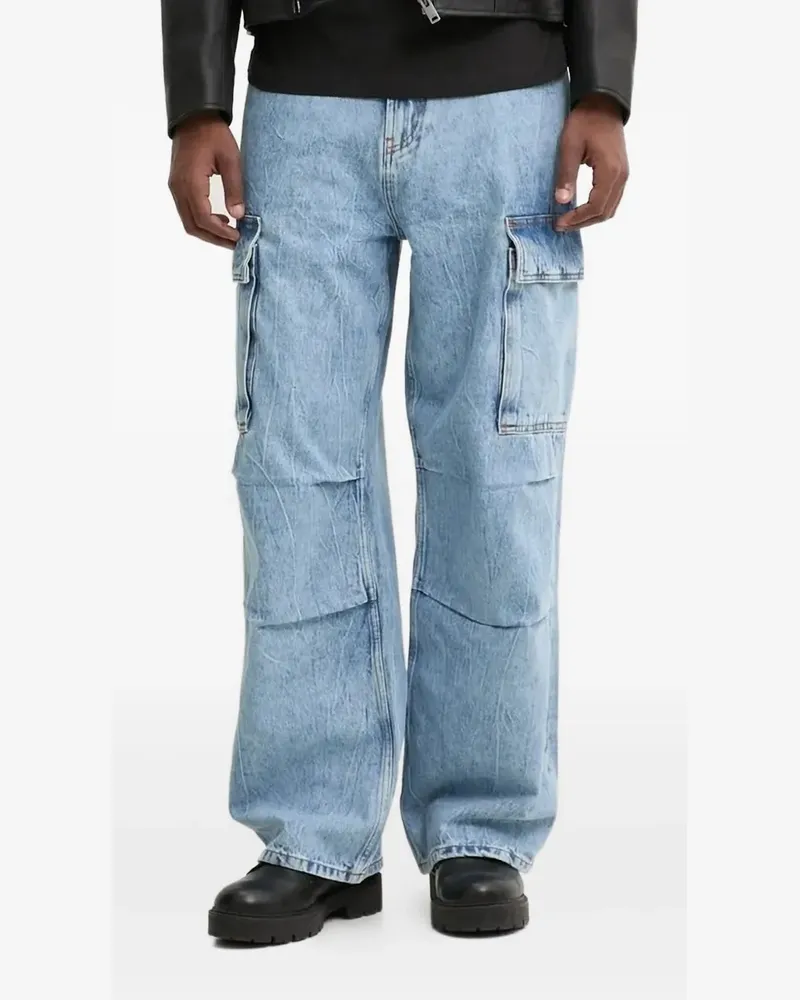 HUGO BOSS Cargo-Jeans mit Logo-Applikation - Blau Blau