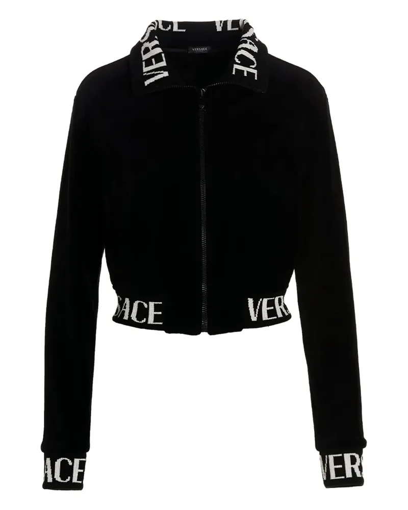 Versace logo-detail zip-up jacket - Schwarz Schwarz
