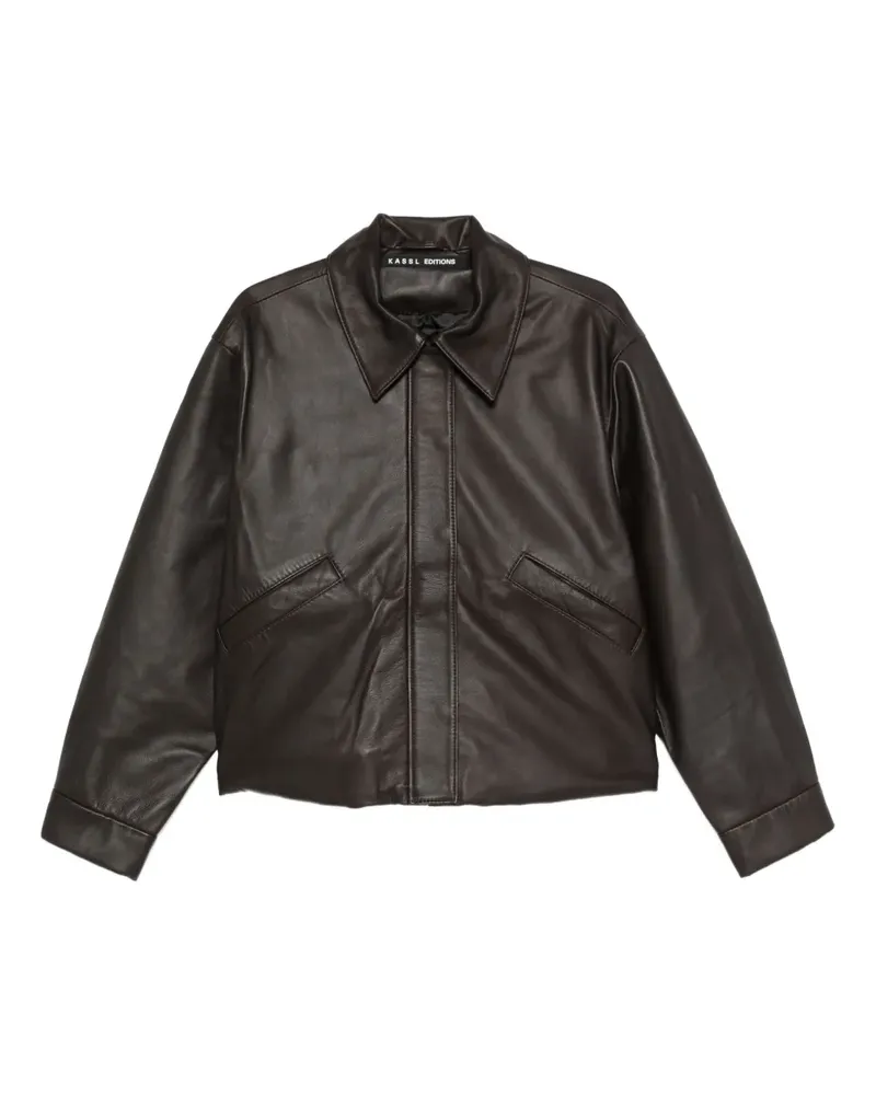 KASSL Lederjacke mit seitlichen Taschen - Braun Braun