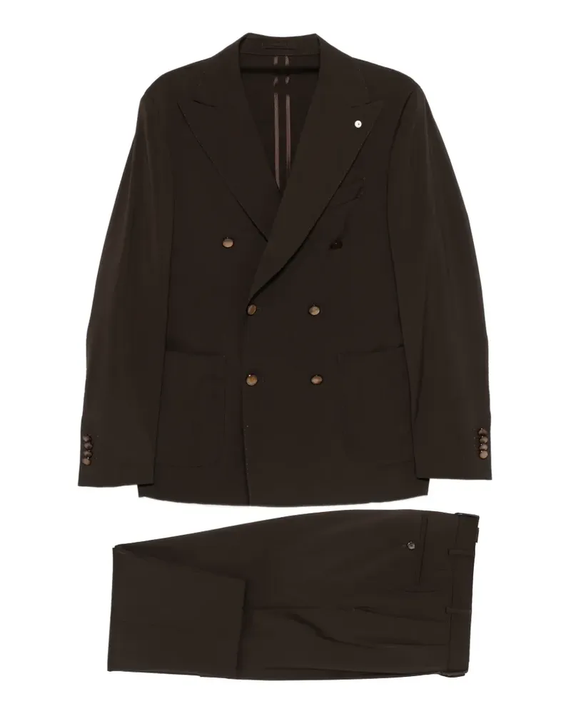 Luigi Bianchi Mantova double-breasted suit - Braun Braun