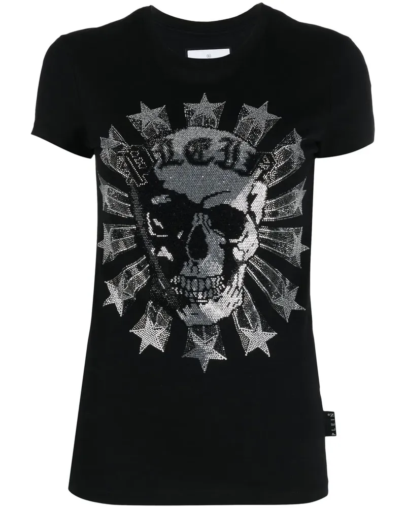 Philipp Plein T-Shirt mit Strass - Schwarz Schwarz