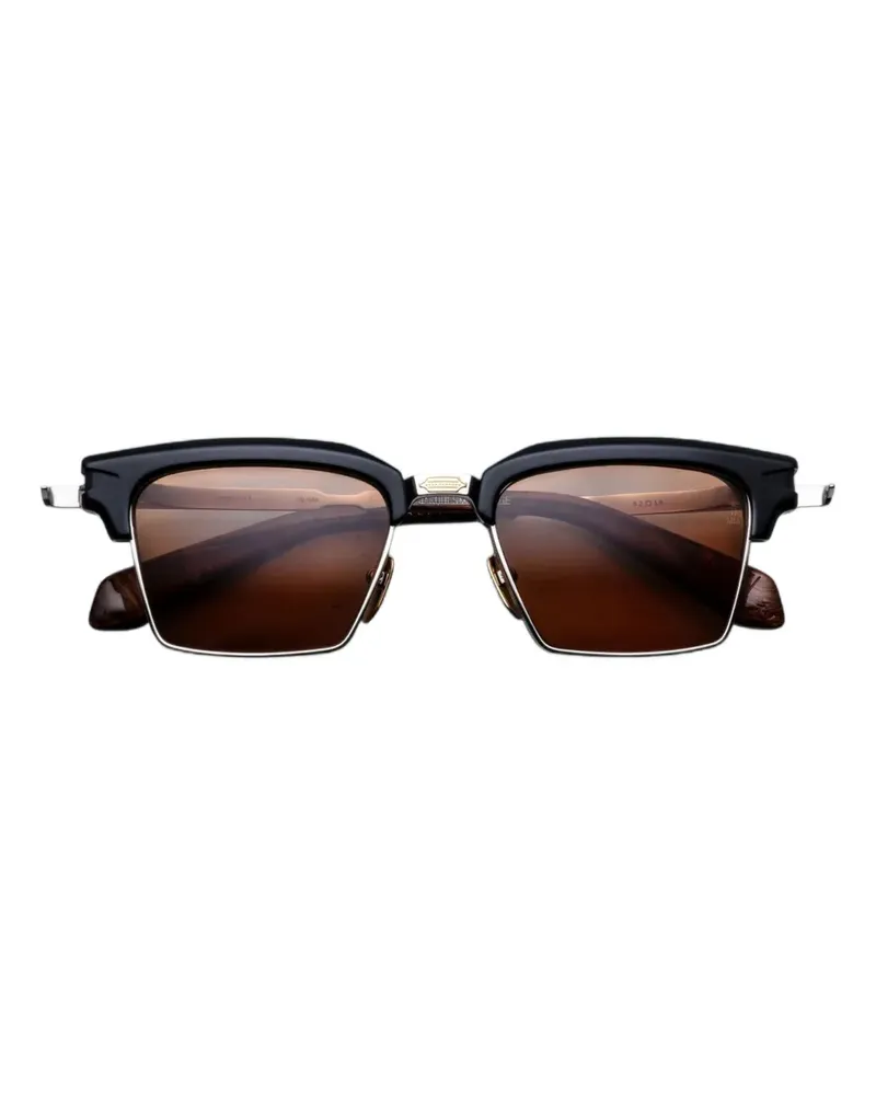 Jacques Marie Mage Alin Sonnenbrille mit eckigem Logo - Schwarz Schwarz