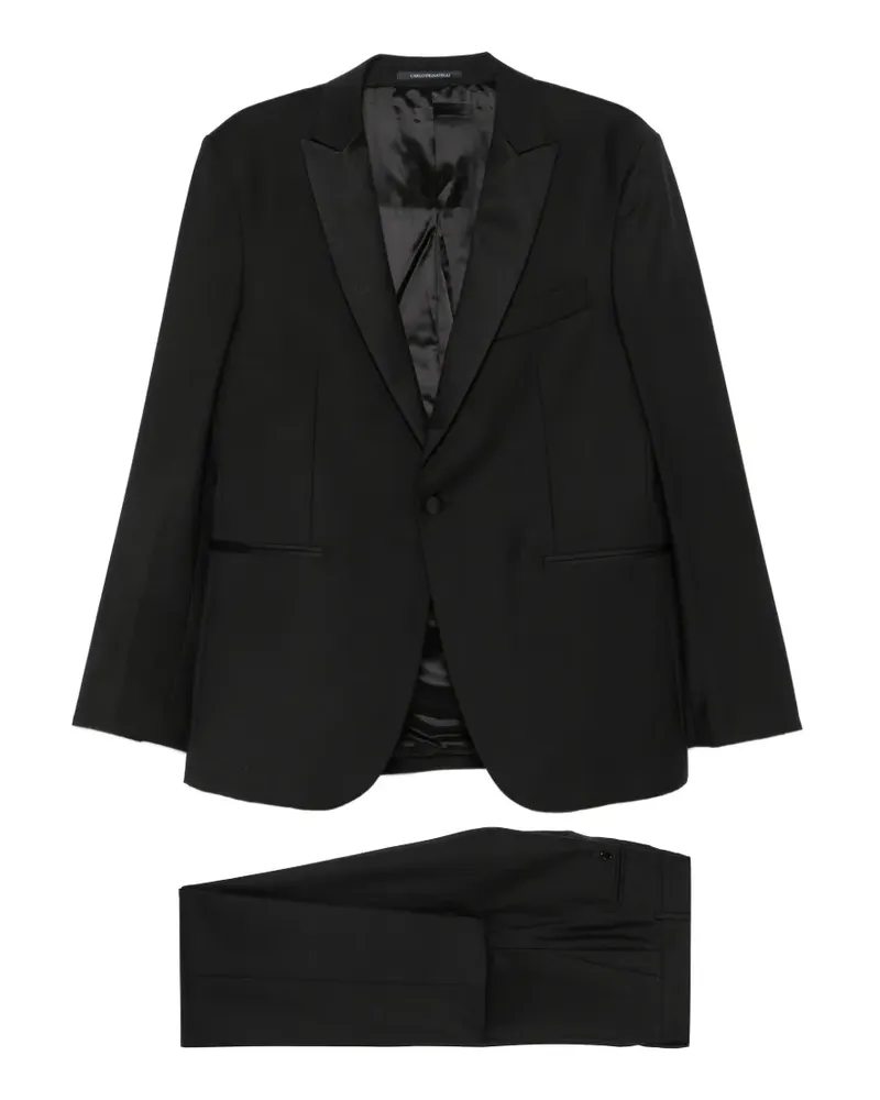 Carlo Pignatelli peak-lapels single-breasted suit - Schwarz Schwarz