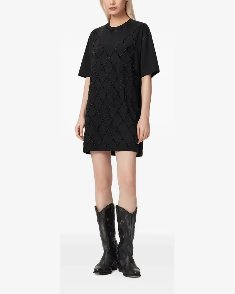 AllSaints Darcey Minikleid mit Perlen - Schwarz Schwarz