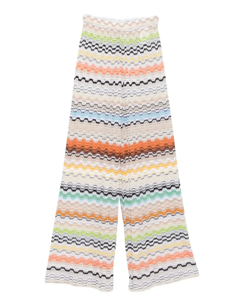 Missoni zigzag-knit palazzo pants - Nude Nude