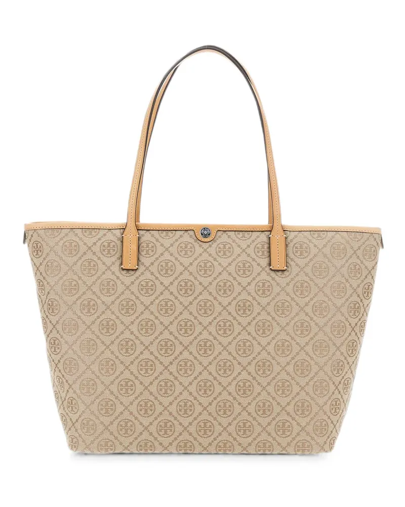 Tory Burch large T-monogram tote bag - Nude Nude