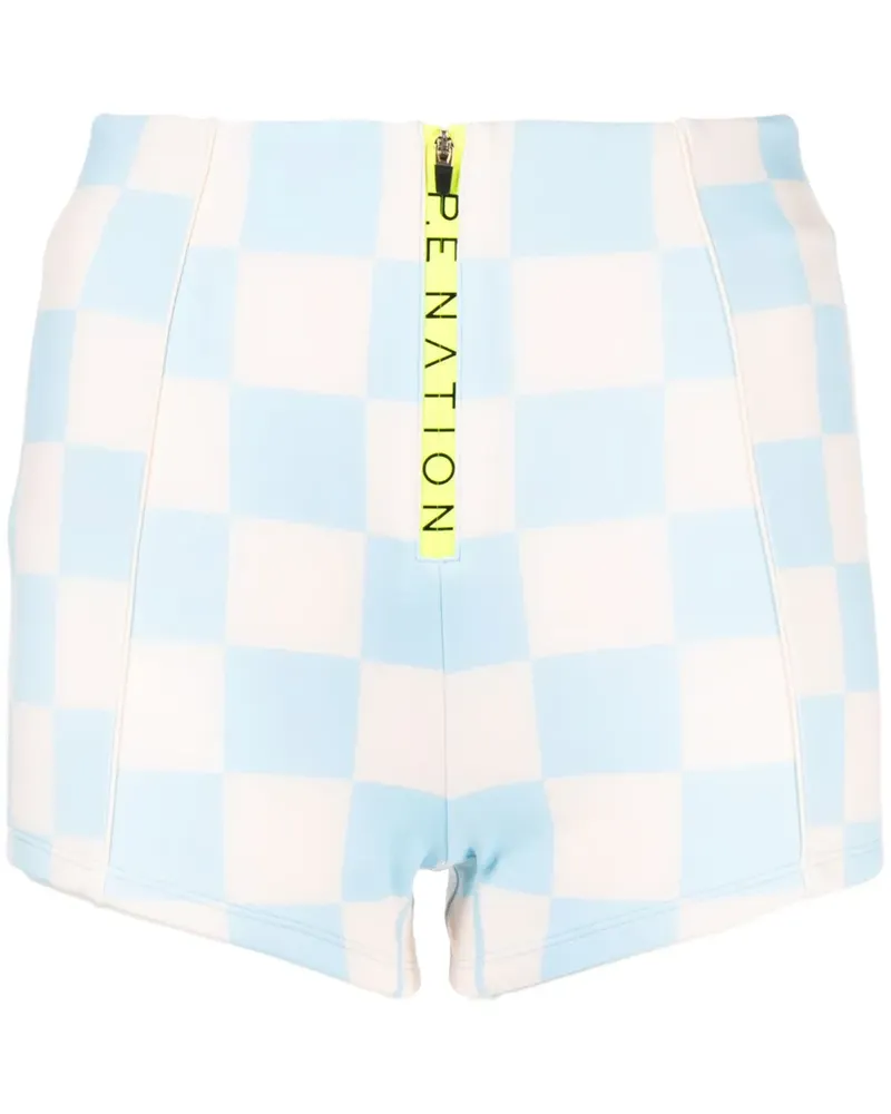P.E. NATION Karierte Escalade Shorts - Blau Blau