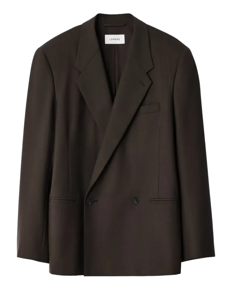 Christophe Lemaire Doppelreihige Jacke aus tropischem Wollgemisch - Braun Braun