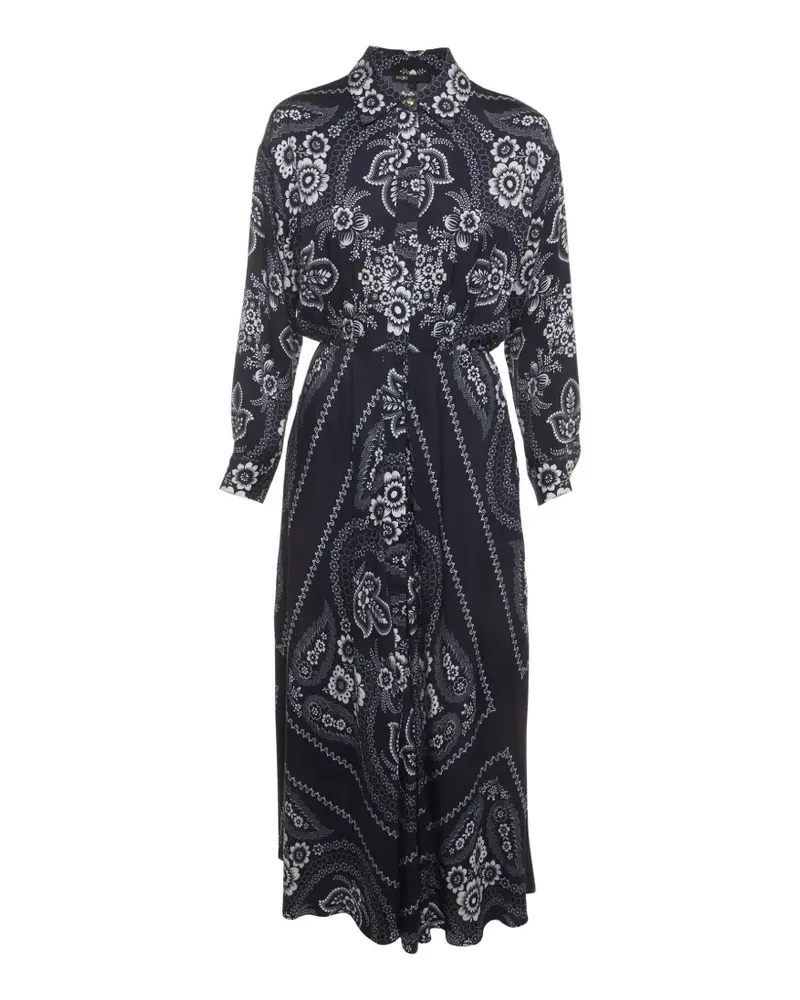 Maje Hemdkleid mit Bandana-Print - Blau Blau