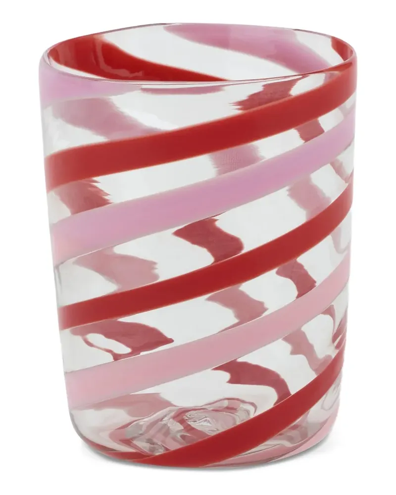 Lisa Corti Gestreiftes Pervinchglas - Weiß Weiß