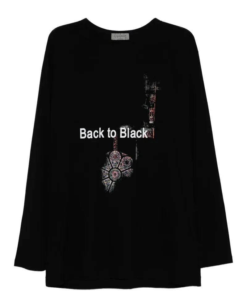 Yohji Yamamoto printed long-sleeve T-shirt - Schwarz Schwarz